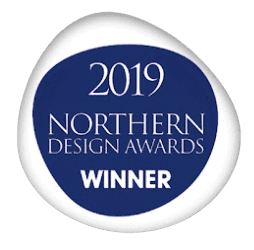 the logo for the 2019 northern design winner award.