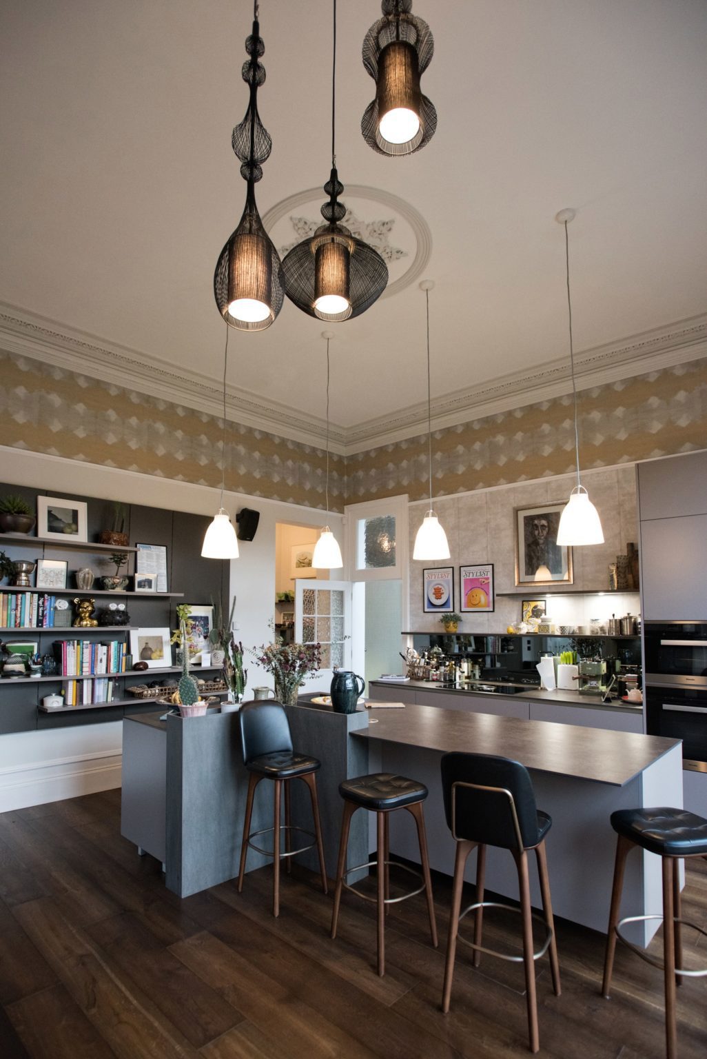 a kitchen filled with lots of counter top space.