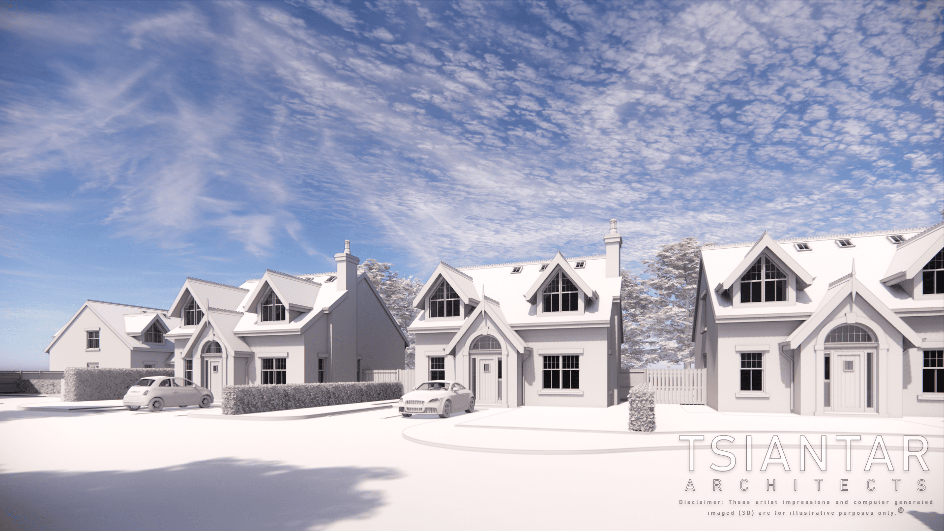 a computer rendered of the concept houses.