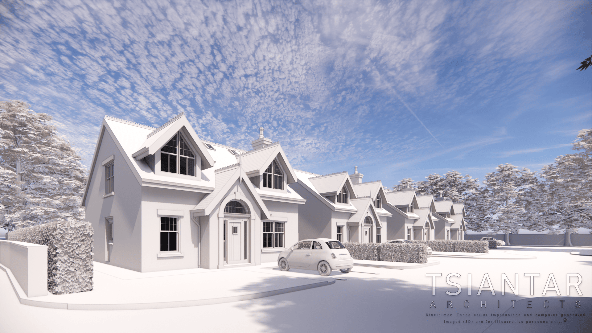 a computer rendered of the concept houses.