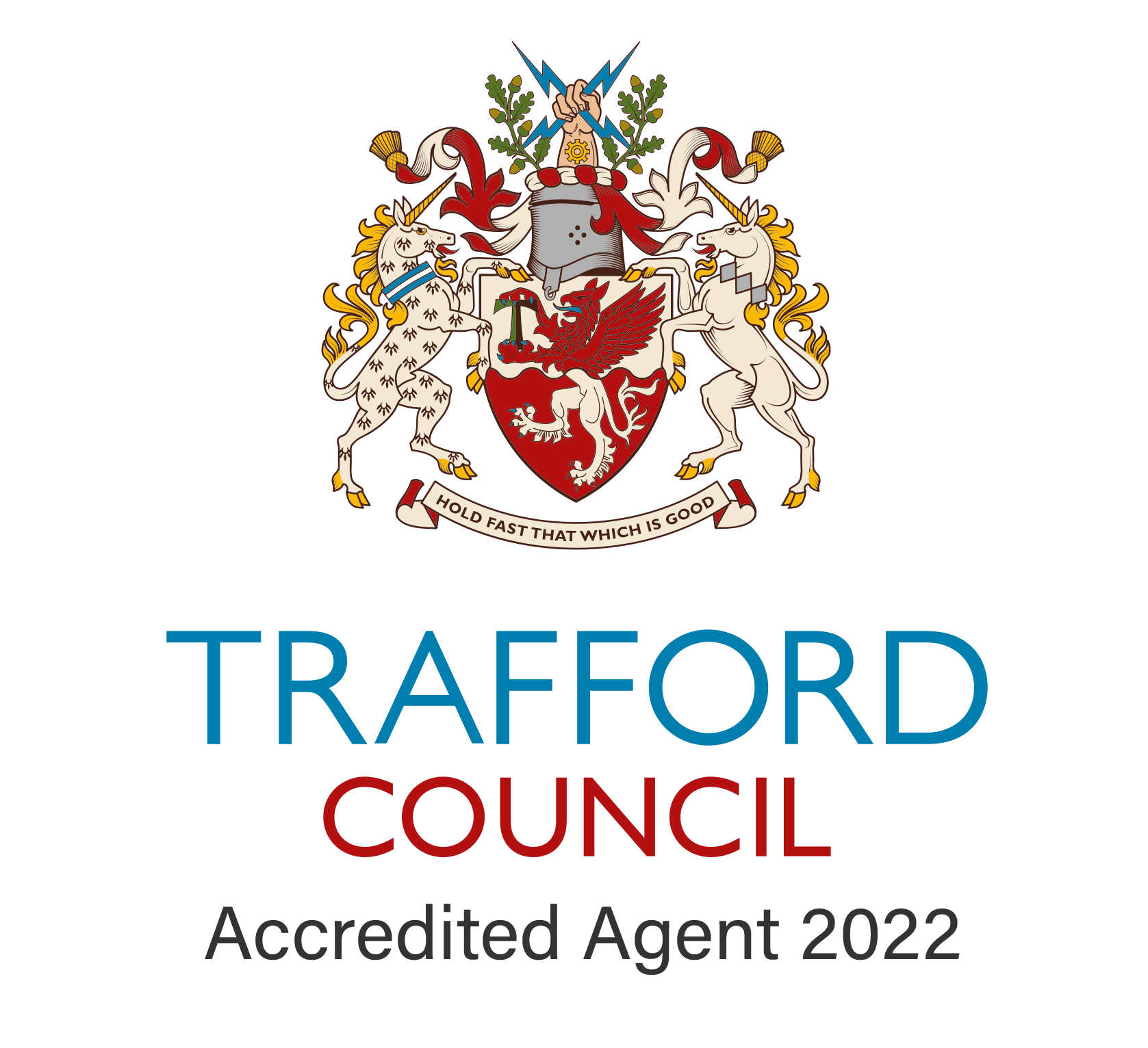 a logo with trafford council accredited agent 2022