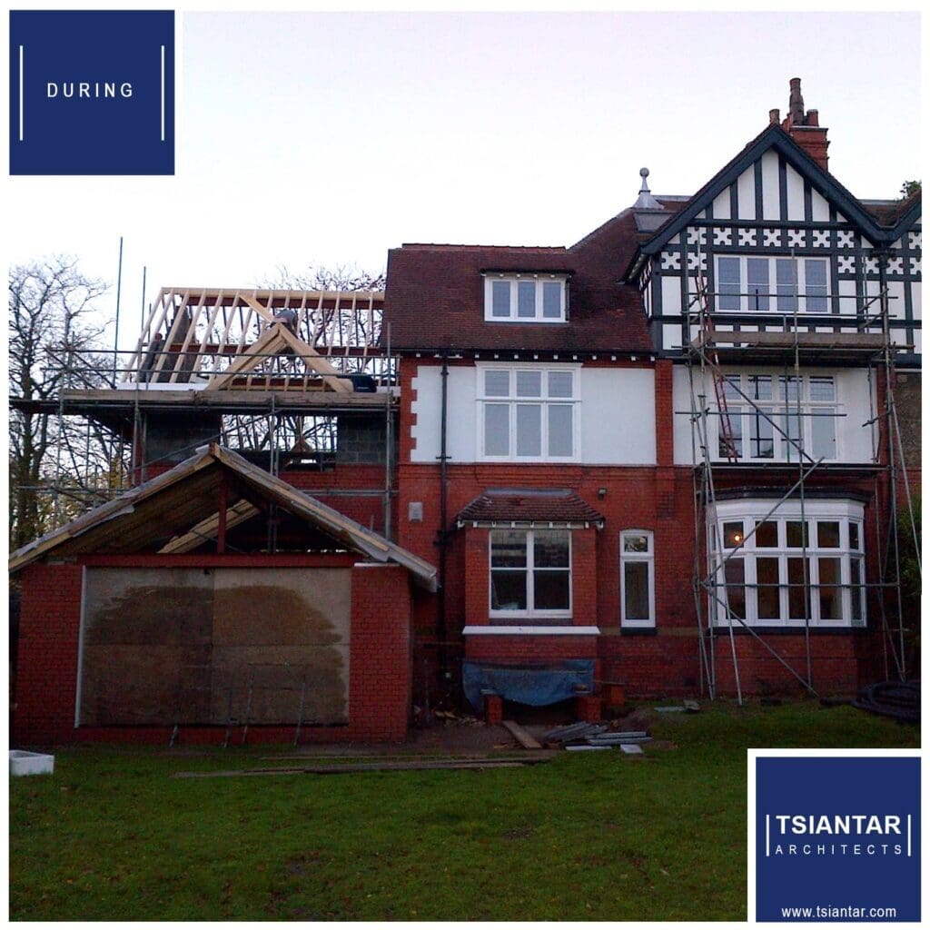 An under-construction house undergoing refurbishment.